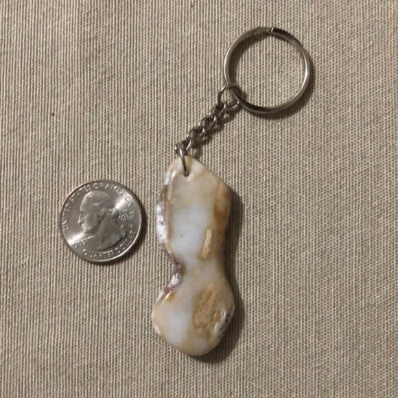 Rough Cut Chalcedony Agate Keychain - Picture 3 of 4